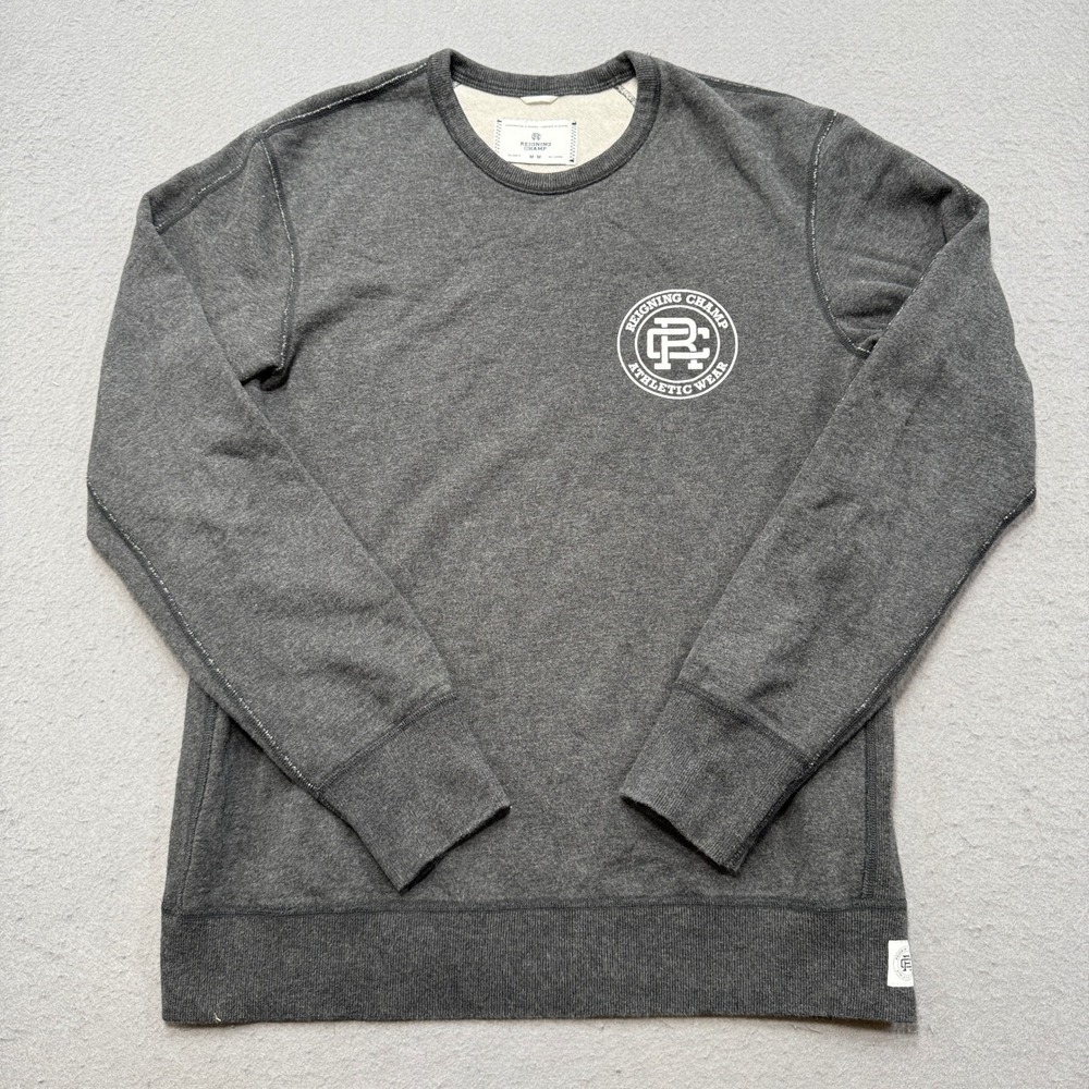 Reigning Champ Sweatshirt Mens Medium Gray Cotton French Terry Pullover Athletic